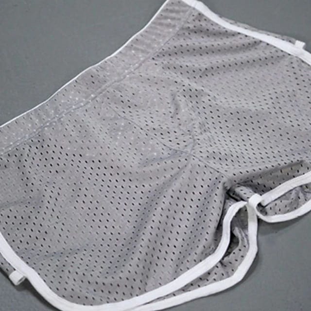 Men's 1pack Underwear Basic Panties Boxers Underwear Briefs Hole Polyester Antibacterial Leak Proof Pure Color Mid Waist Black White