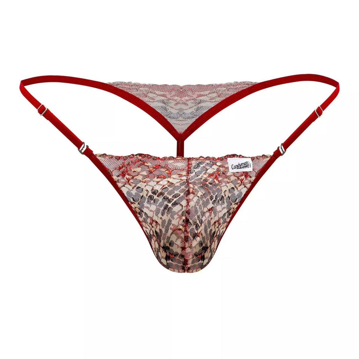Lace Thongs Color Red-Print