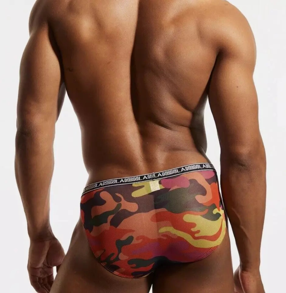 BODYWEAR MEN'S CS53 PARTY X CAMO BRIEF LARGE MULTI-COLOR