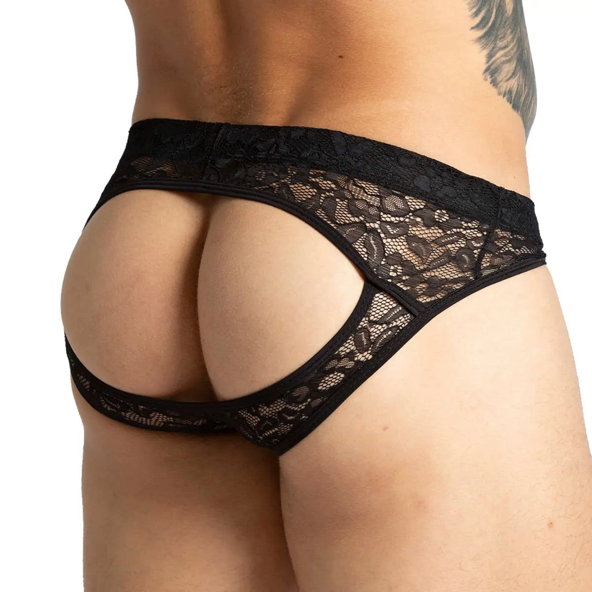 Lace Jock Brief - Paradise Black