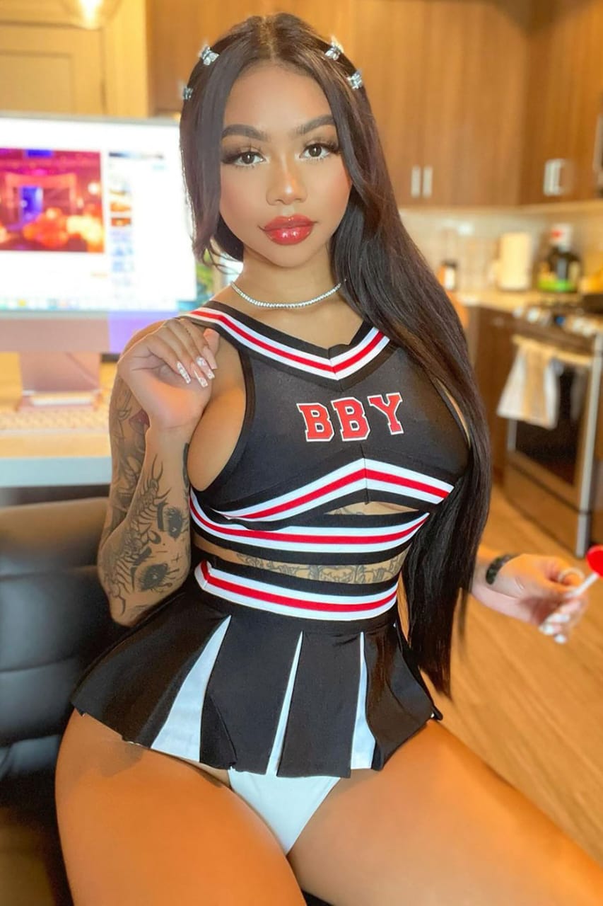 Cheer Captain 2 Piece Costume Set - Black/combo