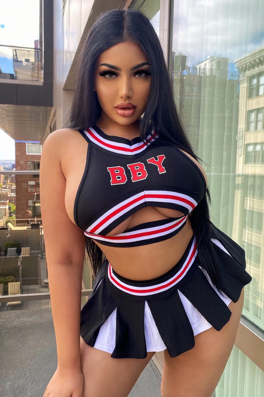 Cheer Captain 2 Piece Costume Set - Black/combo