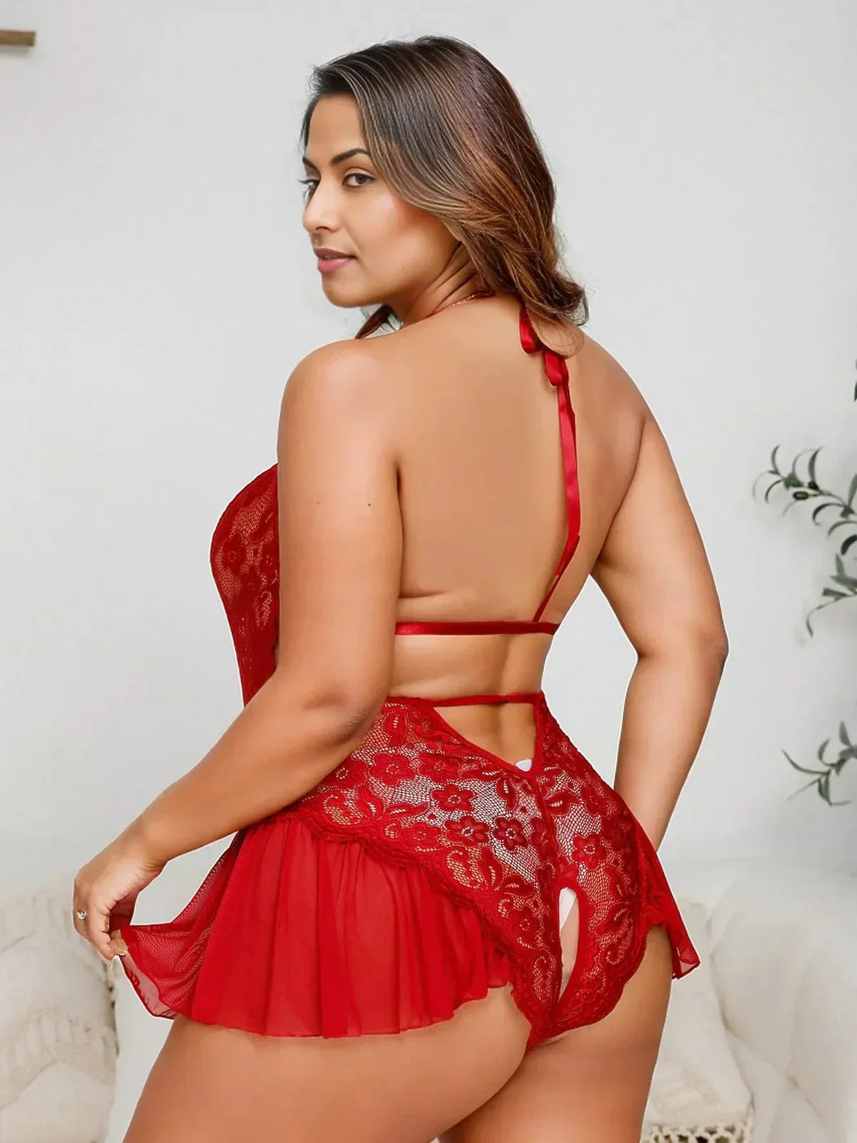 Cielo One Piece Lace Mesh Plus Size Lingerie