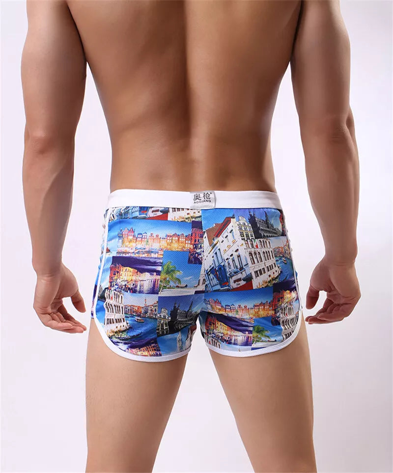 Men's Sexy Gym Pouch Shorts Resorts Swimwear Swim Trunks Running Boxer