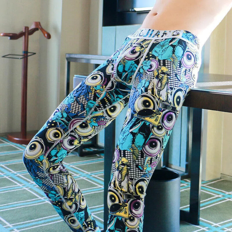 New men's Low waist camouflage Pants Long John Cotton underwear leggings