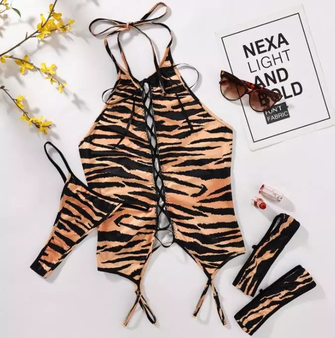European design sexy wild woman lingerie dress sleepwear bodysuit set