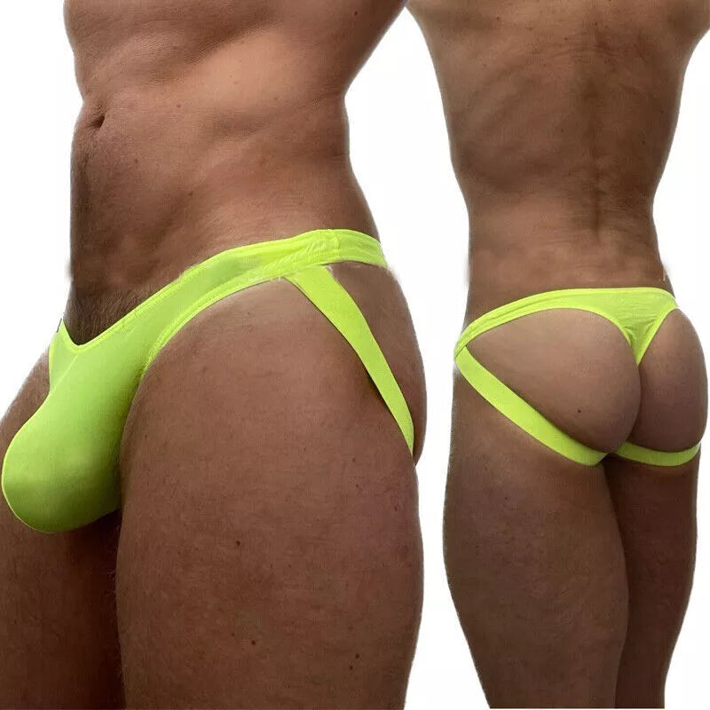 Mens Jock Strap Underwear Ice Silk Jockstrap Briefs Underpants Thong