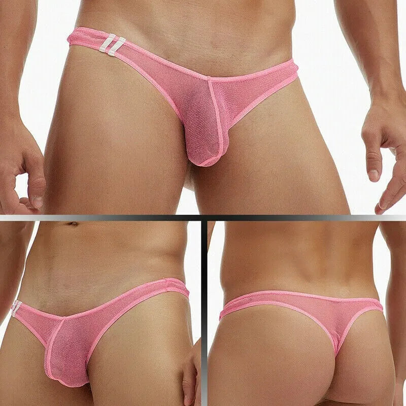 Mens Lot Of (2) See-thru Mesh Low Rise Thongs-pick Any Color!