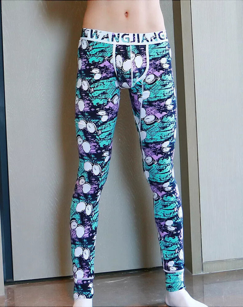 New men's Low waist camouflage Pants Long John Cotton underwear leggings