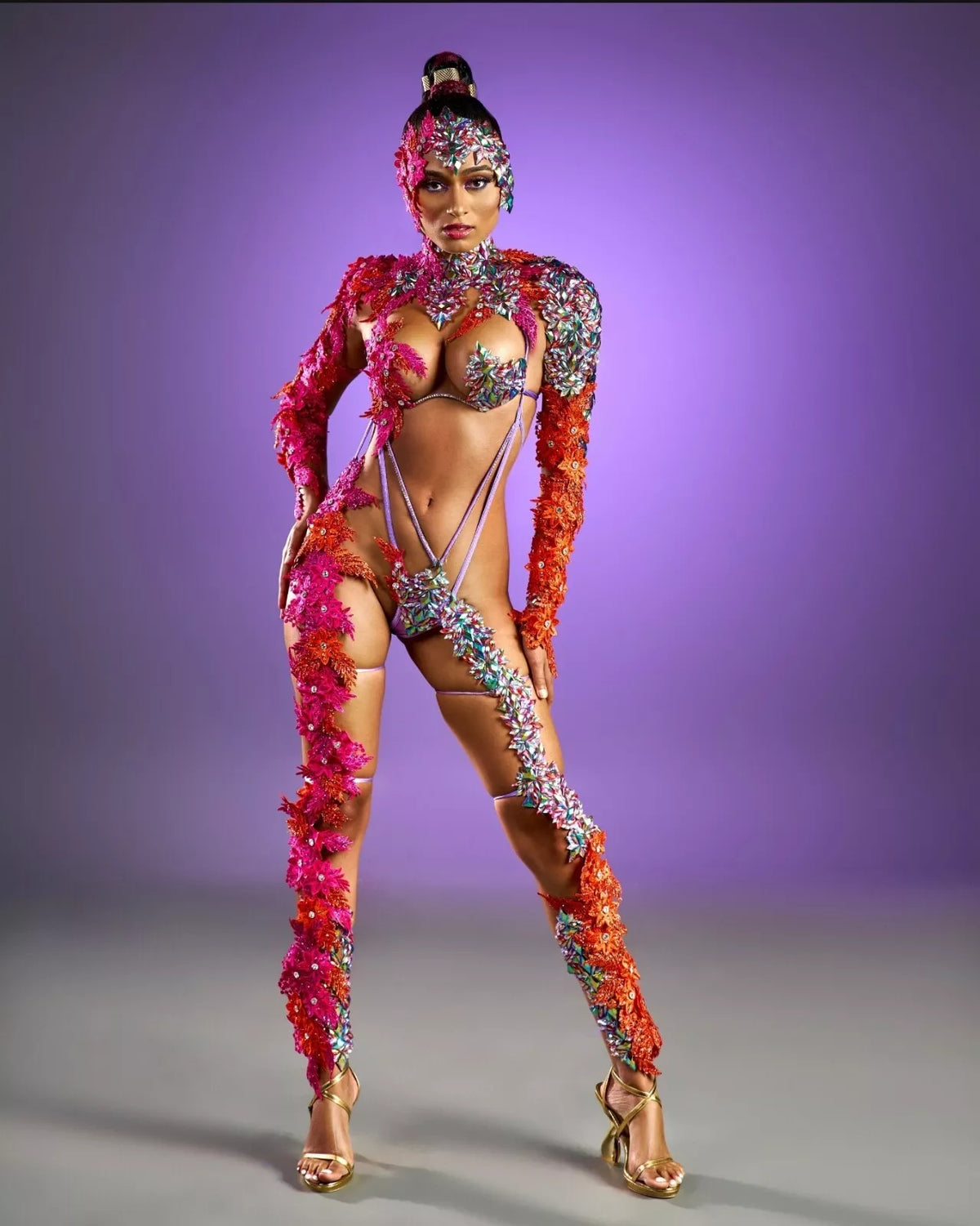 Caribbean Carnival Costume Monday Wear Brazil Purple Women Samba Sexy