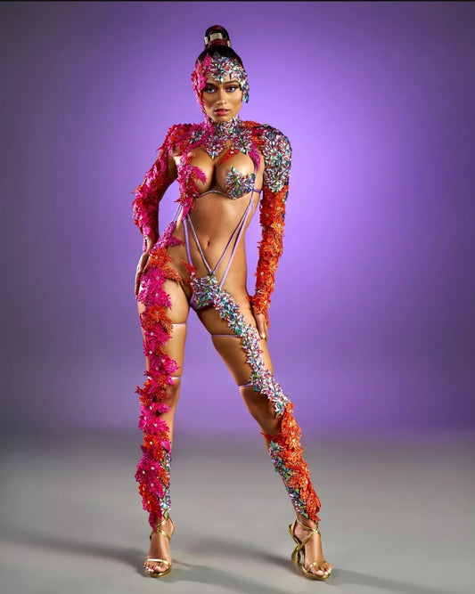Caribbean Carnival Costume Monday Wear Brazil Purple Women Samba Sexy