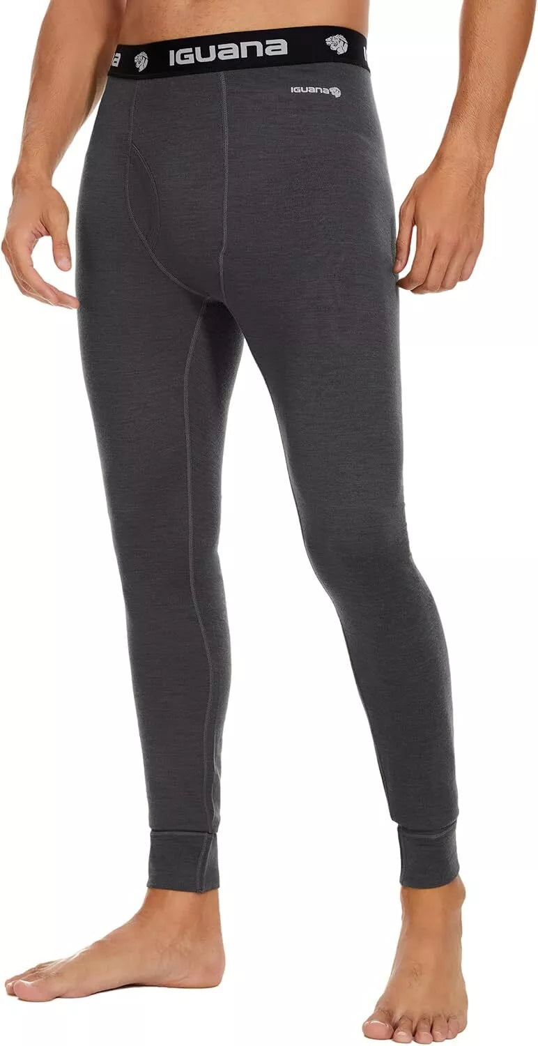 Men's 100% Merino Wool Base Layer Pants Ski Thermal Underwear Long Johns Bottom