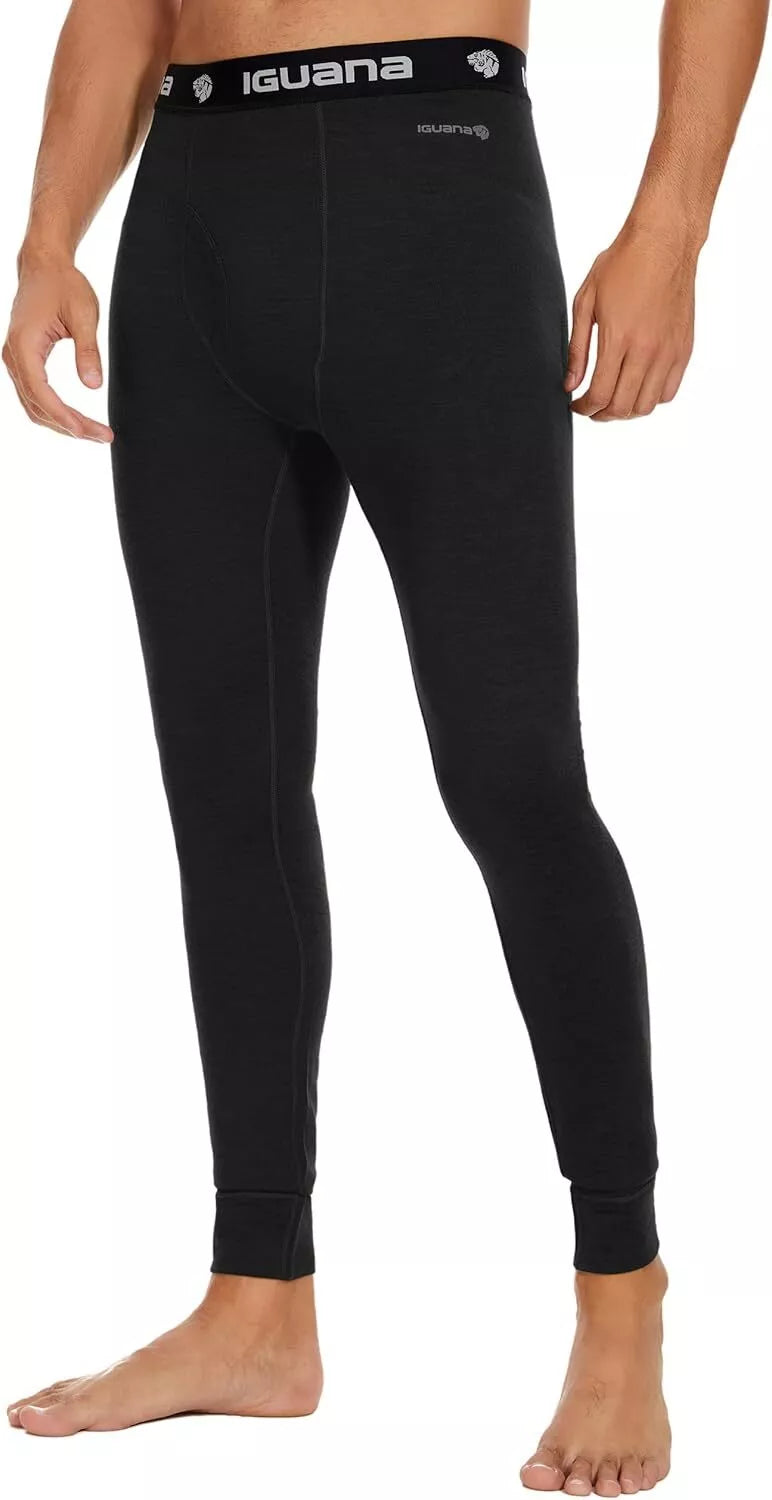 Men's 100% Merino Wool Base Layer Pants Ski Thermal Underwear Long Johns Bottom