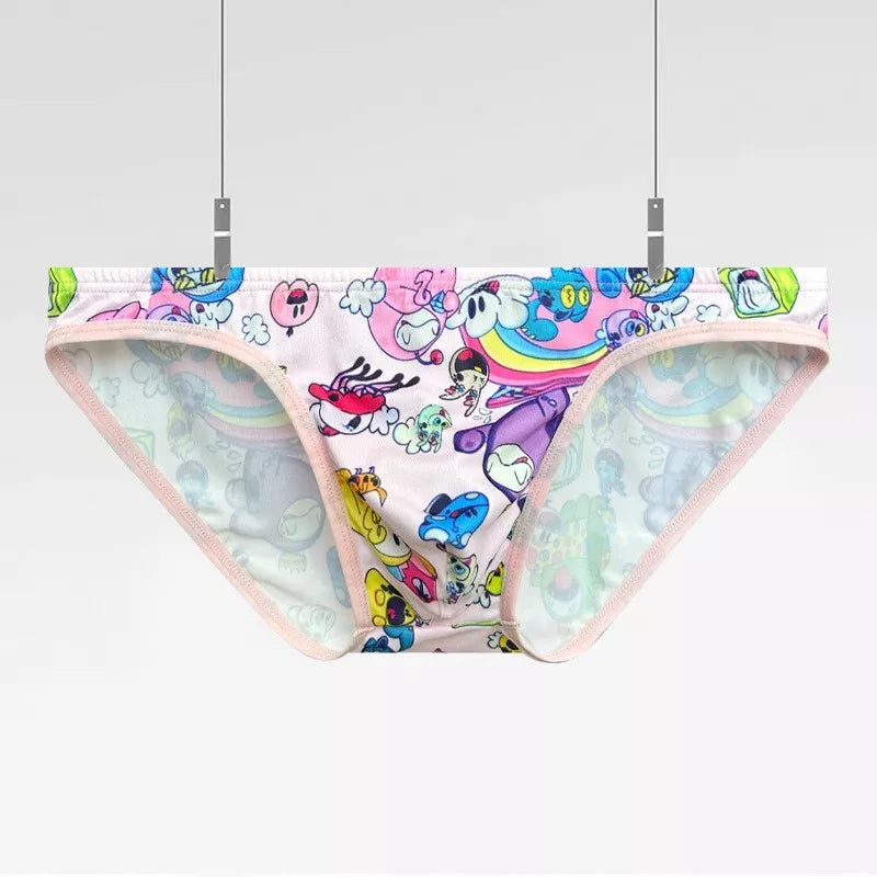 Graffiti Printed Briefs Slips Sexy Low-rise Pouch Underwear